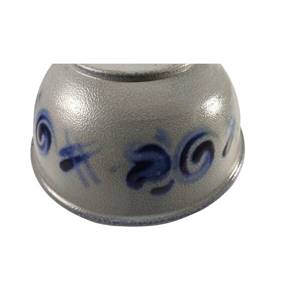 Salt Water Glaze 6.5x3.5 Inch Gray/Blue Hand Crafted Stoneware Bowl - Picture 4 of 7